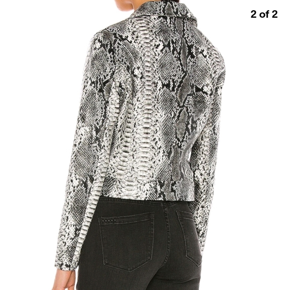 Blank NYC Black and Gray Faux Snakeskin Jacket Size XS - Picture 2 of 9